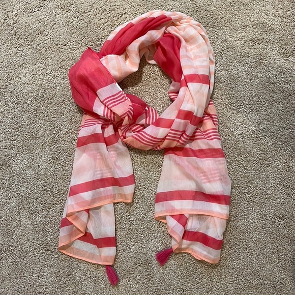 Mark & Hall- Pink Stripe Scarf- New With Tags - Picture 3 of 5